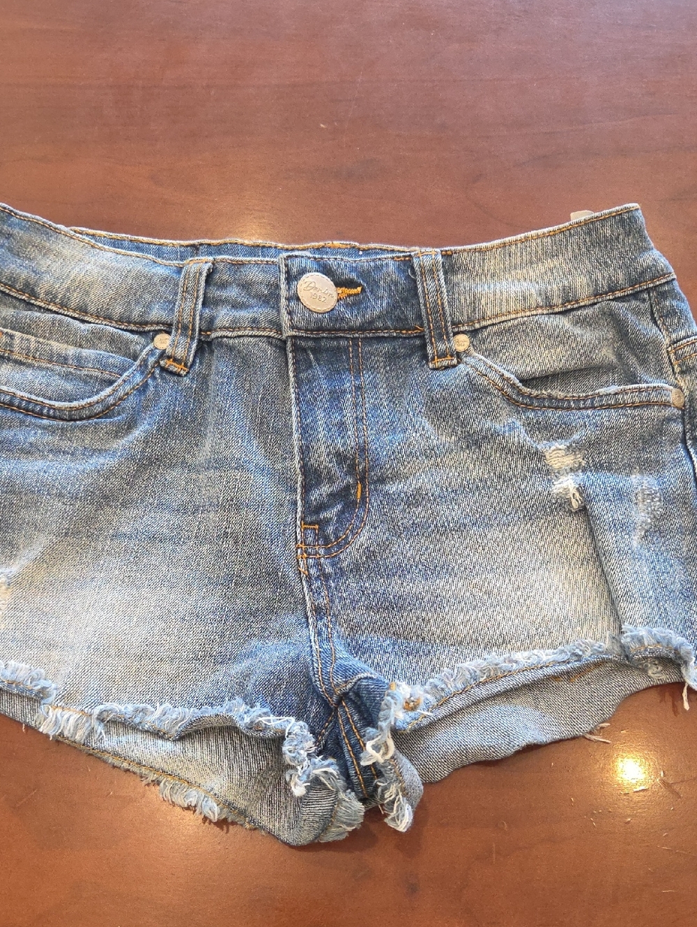 Denim 1982 Distressed Denim Shorts - Light Blue